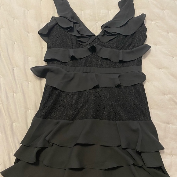 Black ruffle dress-Worn once! - Picture 3 of 3